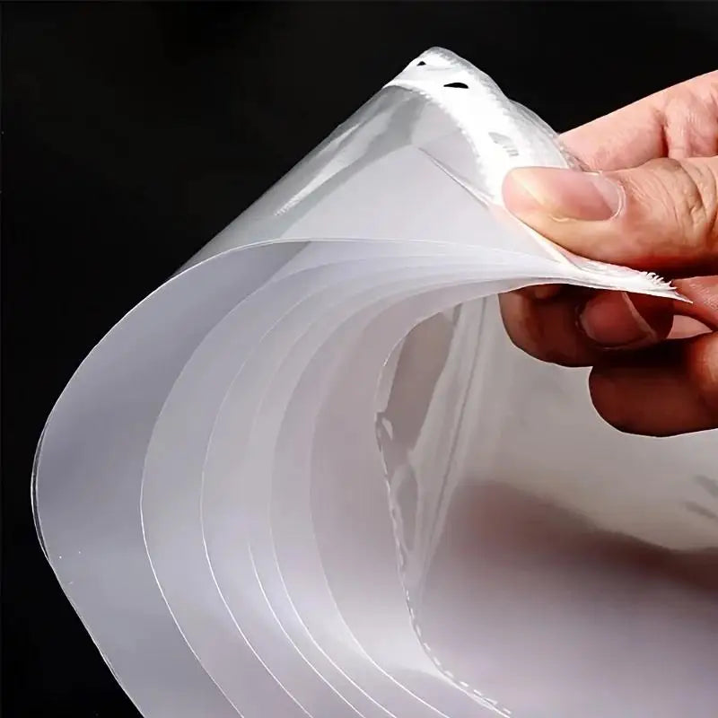100pcs Clear A4 File Folders – 11-Hole 3-Ring Binder PP Sleeves Document File Sleeves PLUSH