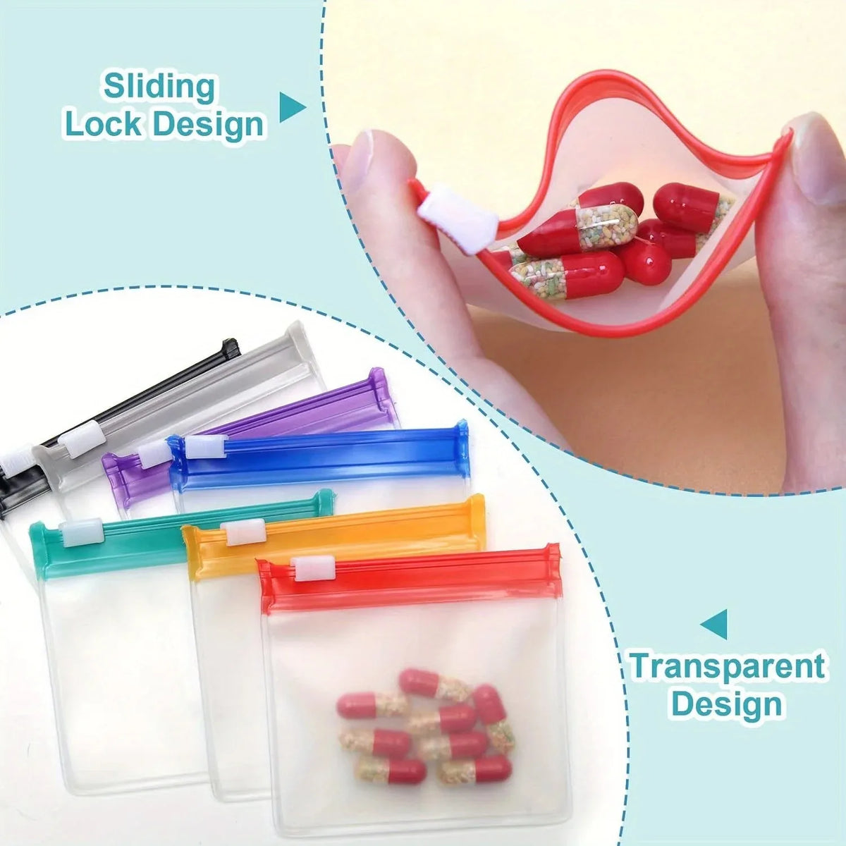 Reusable Zippered Pill Pouch Bags – Travel Medicine Organizer Pill Organizer Pouches PLUSH