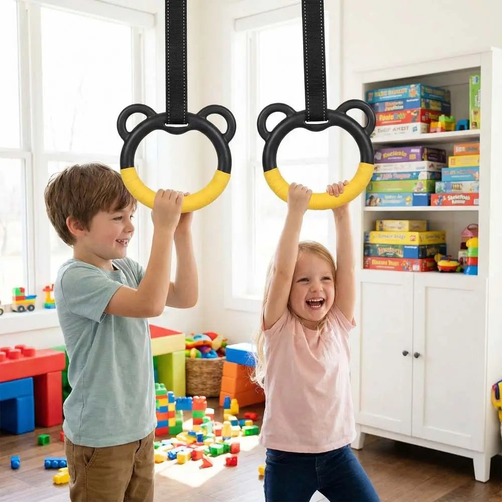 Kids Gymnastic Rings with Adjustable Straps | Non-Slip Gymnastic Rings PLUSH