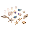 16pcs Starfish & Shell Shoe Charms – Bling Clip Decorations Shoe Charms Set PLUSH 1Set