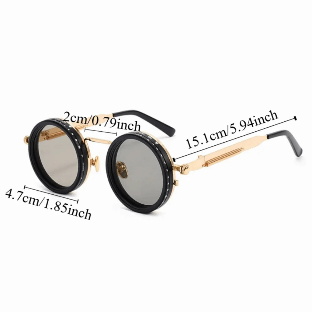 ND9 Round Retro Anti-UV Sunglasses with Case | Cycling Fishing Retro Sunglasses PLUSH