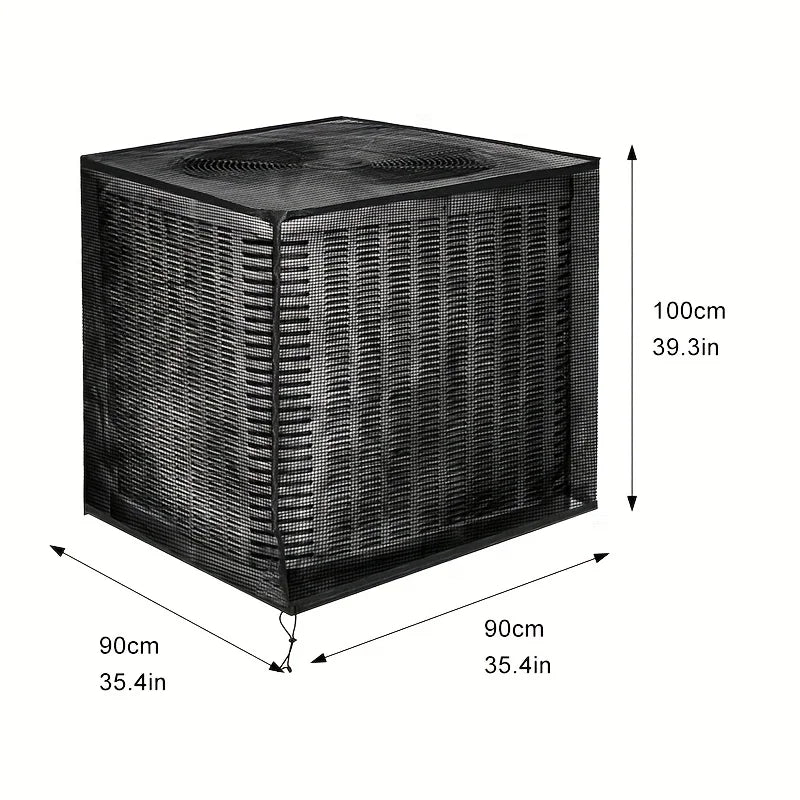 Outdoor Mesh AC Cover – Black Window Air Conditioner Cover AC Unit Cover PLUSH
