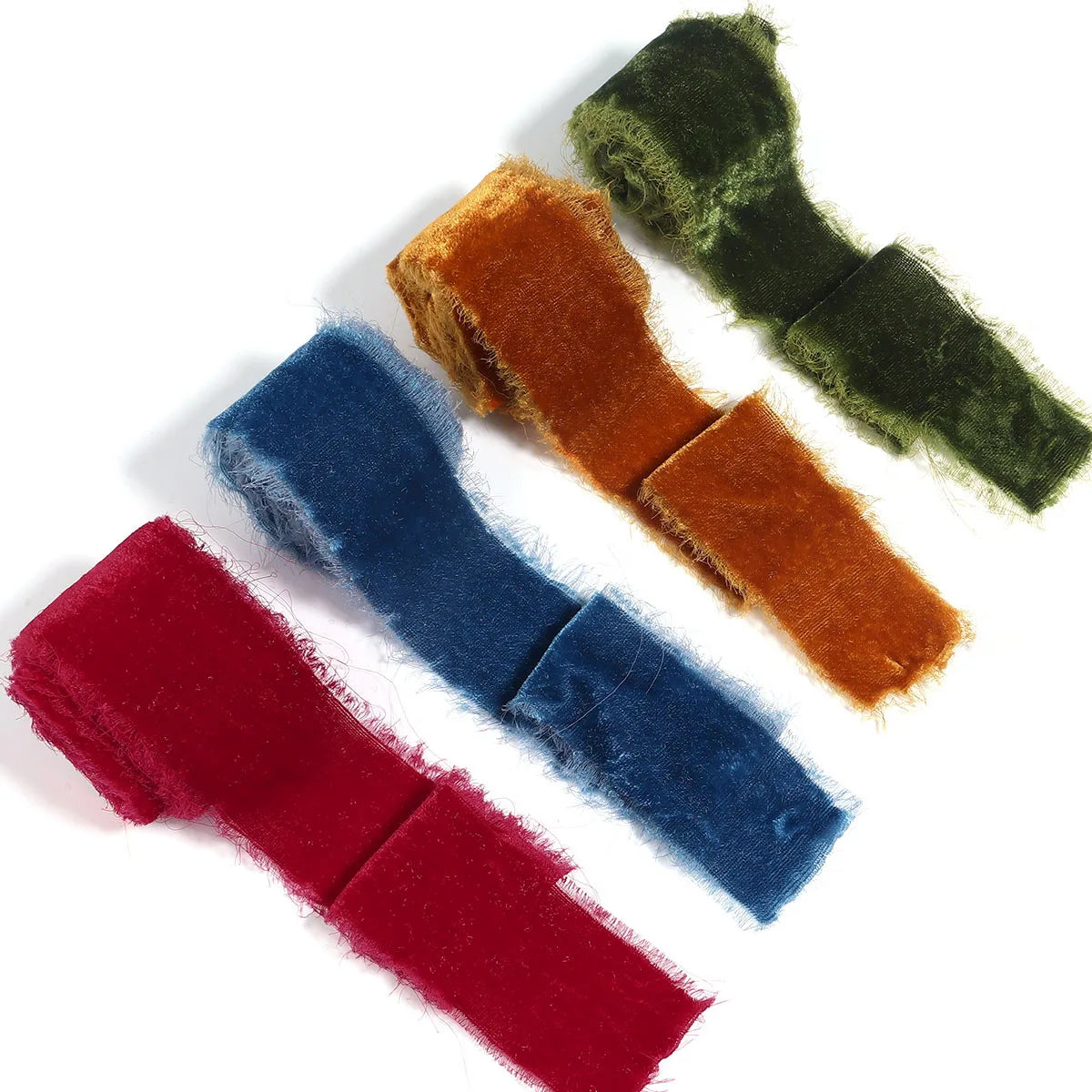 4cm Frayed Edge Velvet Ribbon 1.5yd – Wedding & Gift Wrap Velvet Craft Ribbon PLUSH