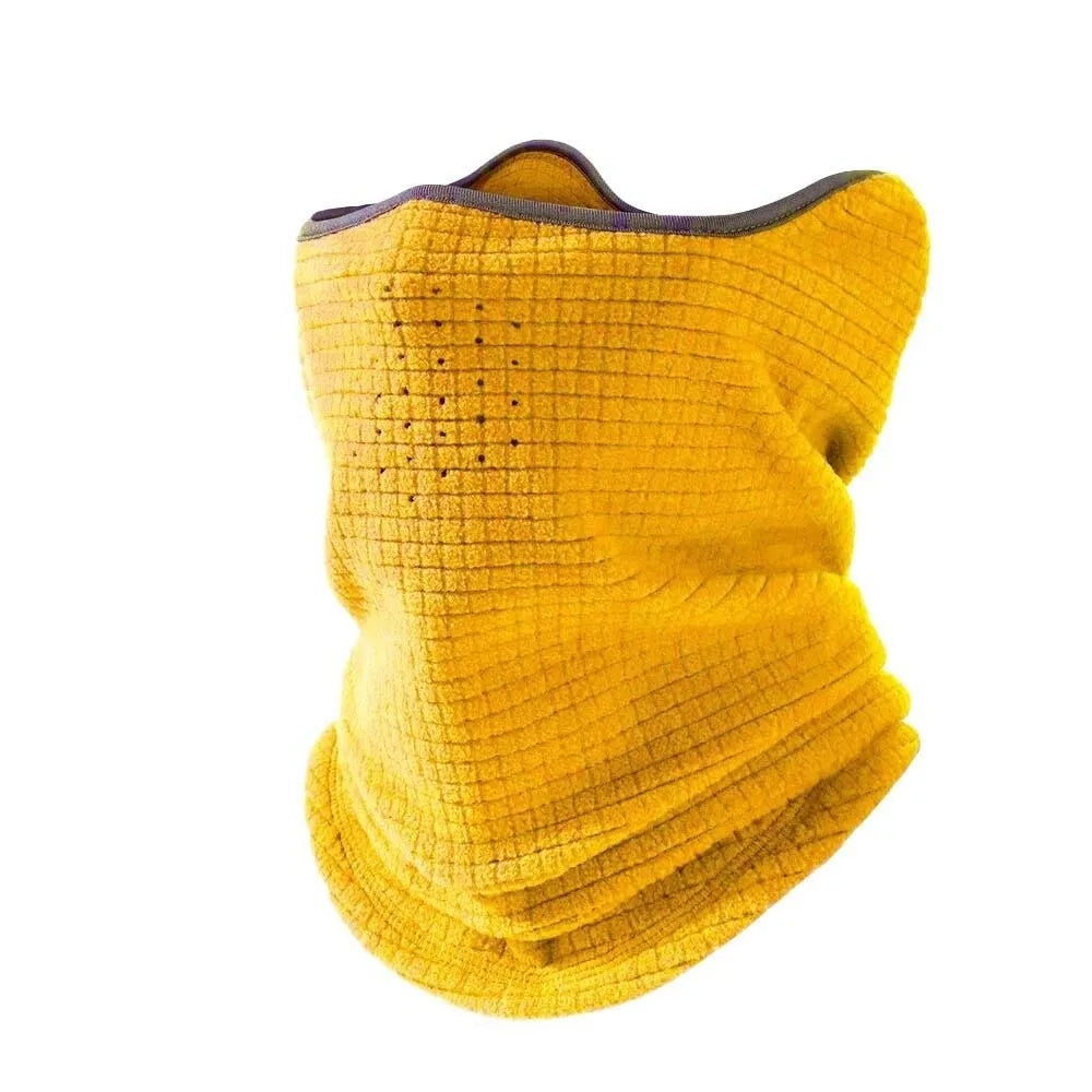 Windproof Fleece Neck Warmer Snood – Thermal Face Mask Fleece Neck Warmer PLUSH Yellow