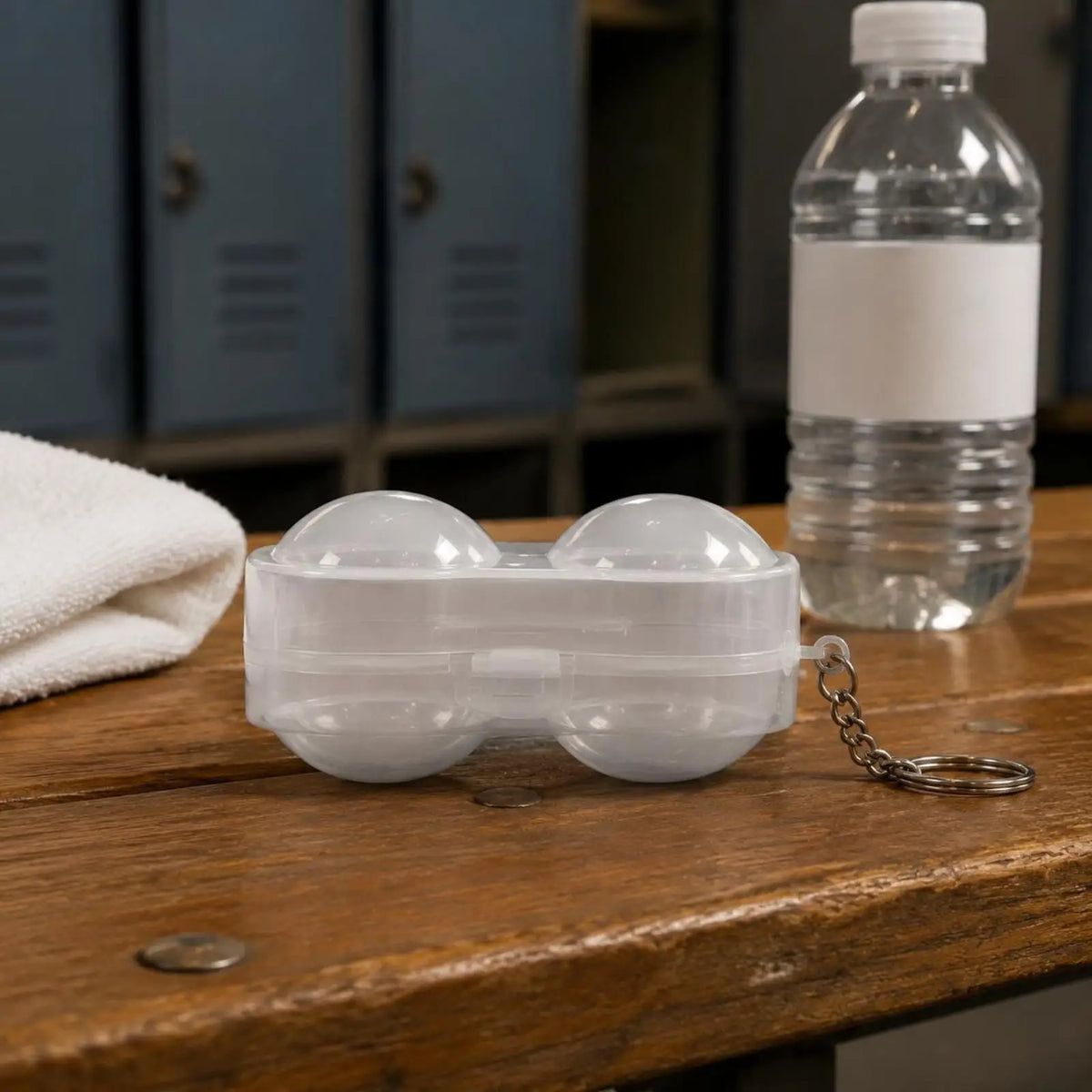 Ping Pong Ball Case – 2-Ball Transparent Pod with Keyring Table Tennis Accessory PLUSH