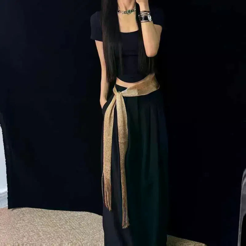 Long Fringe Tassel Scarf – Waist Sash & Cape Belt for Women Fringe Tassel Scarf PLUSH