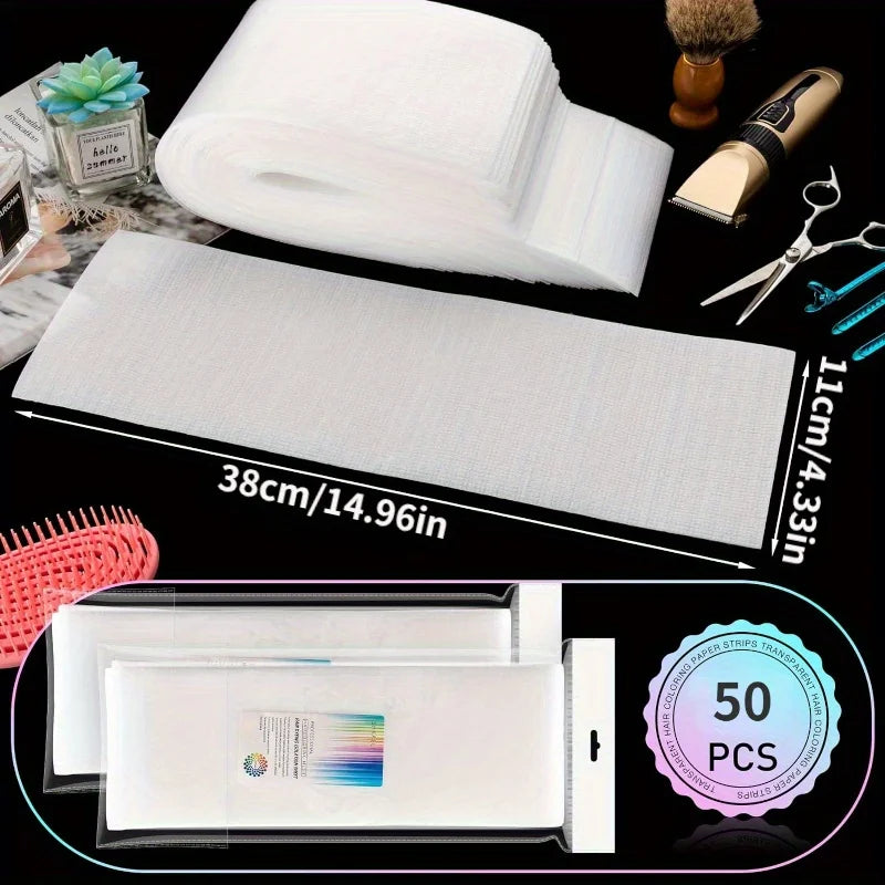 50pcs Reusable Foam Hair Dye Wraps – Large Coloring Strips Hair Coloring Strips PLUSH
