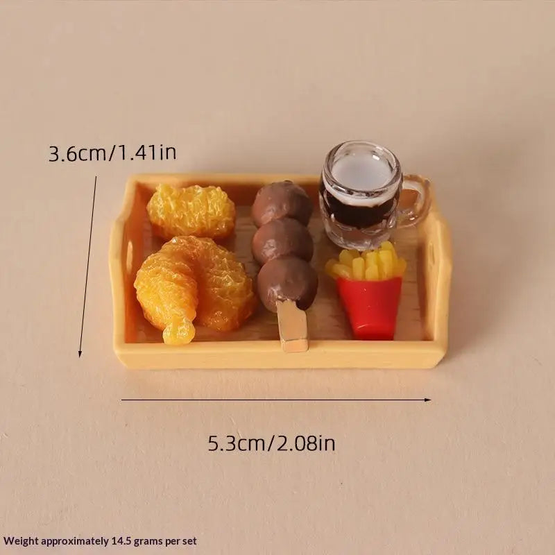 1:12 Miniature Fried Chicken & Beer Tray Dollhouse Kit Dollhouse Accessory Set PLUSH A2