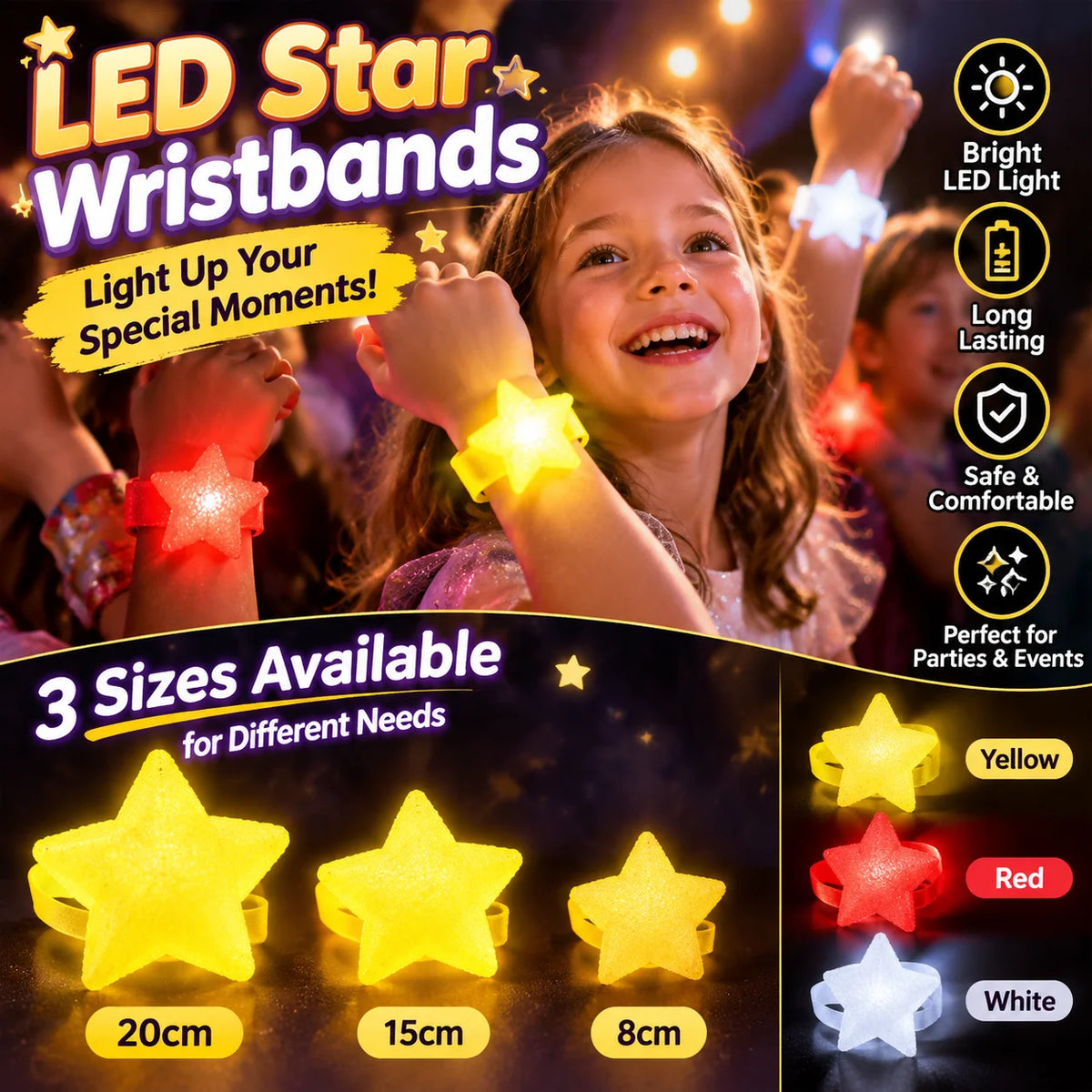 Kids Star Glow Stick Wristband – Dance & Stage Light Prop Kids Glow Prop PLUSH