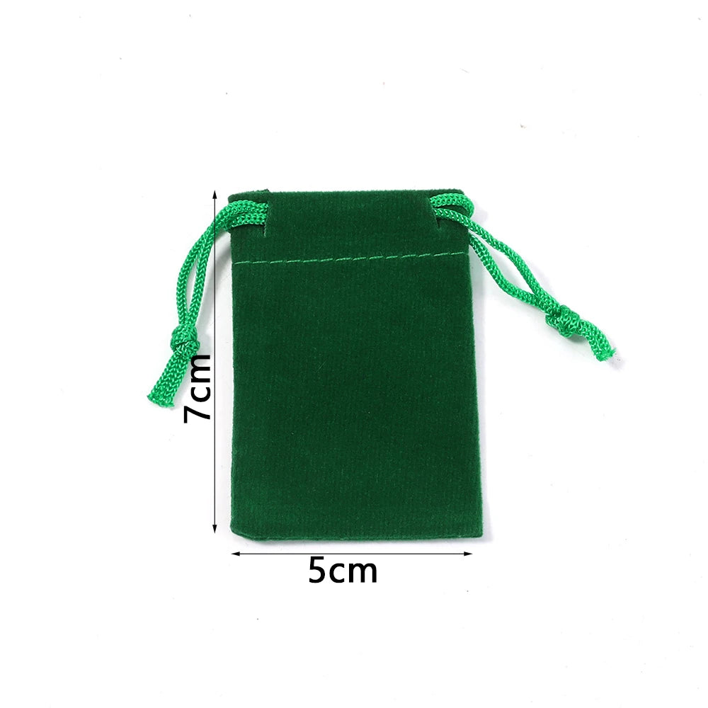 Dark Green Velvet Drawstring Pouches – Jewelry & Gift Bags 5-10pc Velvet Gift Pouches PLUSH 5X7cm 10pcs