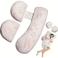 U-Shape Pregnancy Pillow | Soft Full Body Side Sleeper Support Pregnancy Body Pillow PLUSH Pink