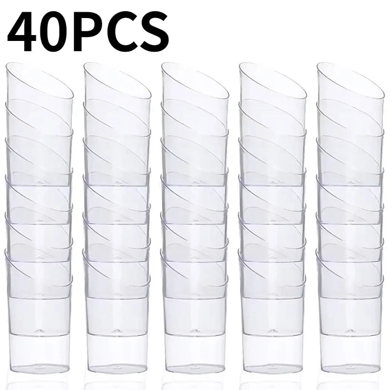 Clear Plastic Disposable Dessert Cups 80ml – 10/20/40 Pack Disposable Dessert Cups PLUSH 40PCS