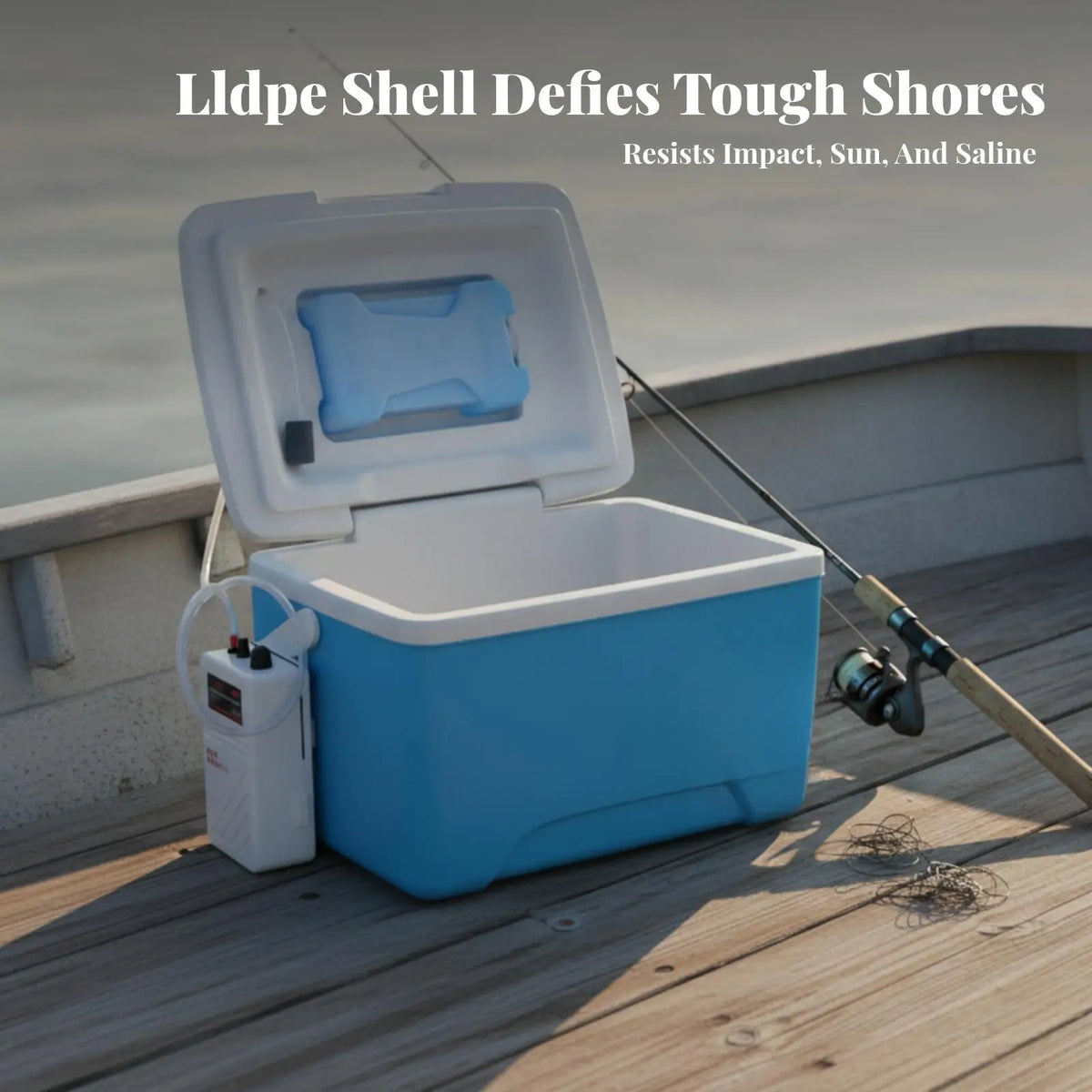 Heavy Duty Fishing Ice Chest with Aeration Pump & Hinged Lid Fishing Ice Chest PLUSH