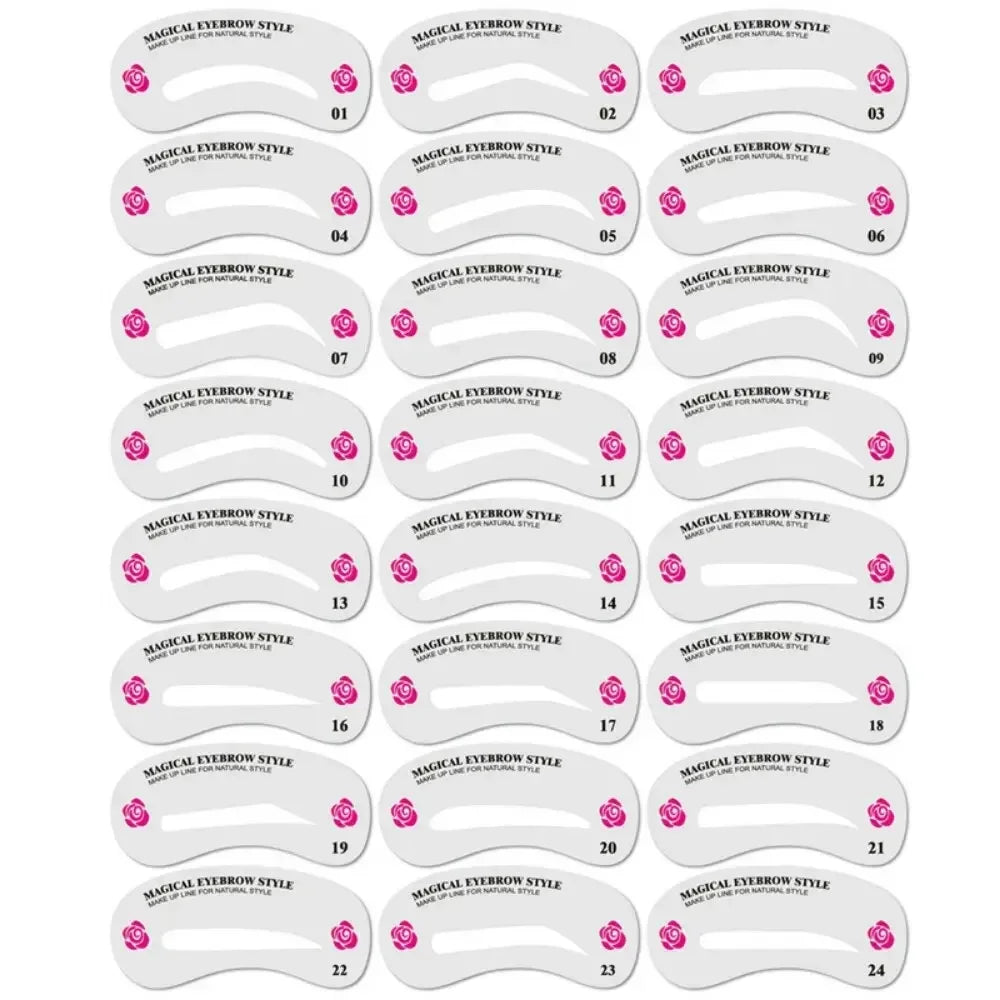 Reusable Eyebrow Stencil Set – 6 DIY Brow Shaper Styles Eyebrow Stencil Set PLUSH 6 24PCS SET