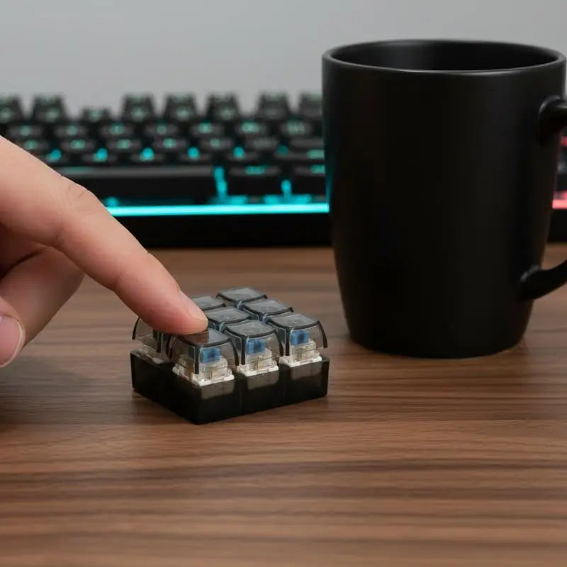 Nine-Key Mechanical Keyboard Fidget Keychain | Portable Toy Fidget Keychain Toy PLUSH