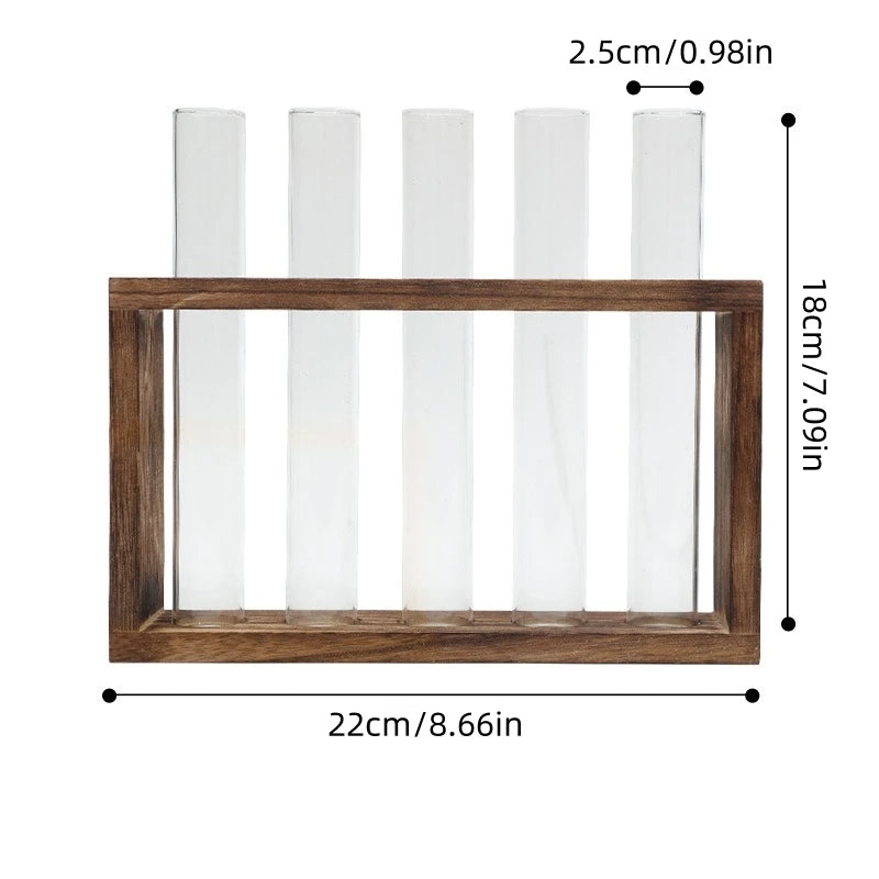 Hydroponic Test Tube Vase Set – Glass Planter Home Decor Glass Planter Vase PLUSH