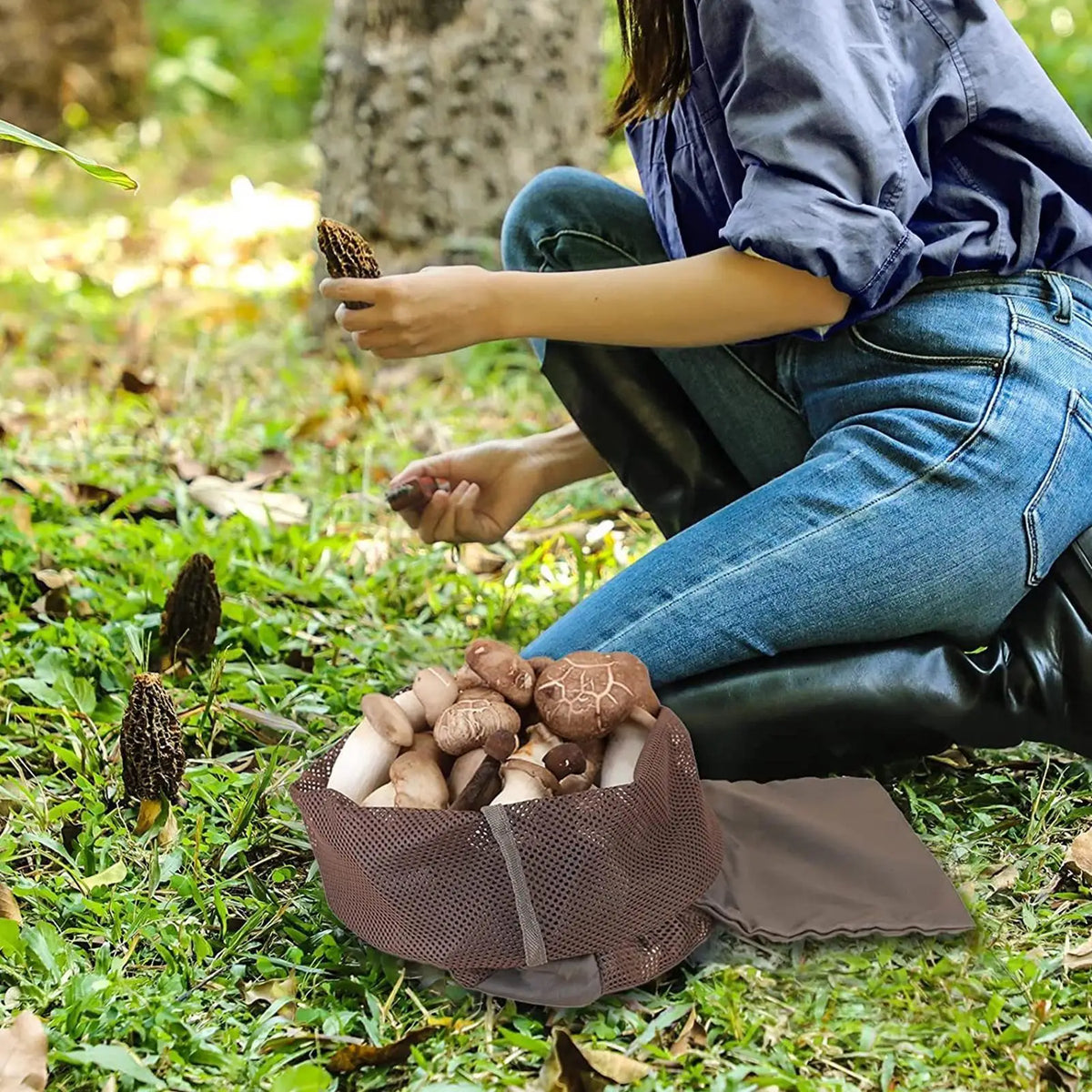 Mushroom Foraging Bag – Breathable Mesh Harvest Pouch Foraging Harvest Bag PLUSH