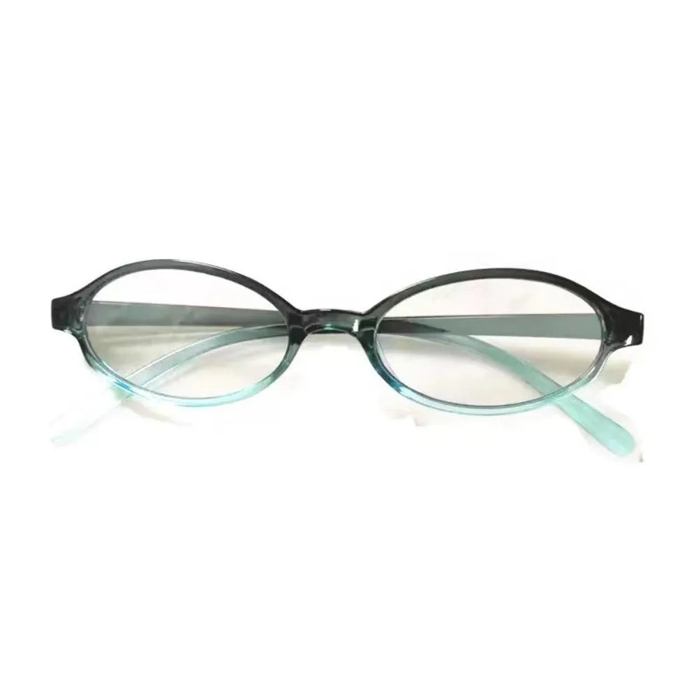 Y2K Blue Light Blocking Oval Glasses – Retro Unisex Eyewear Blue Light Glasses PLUSH Gradient Green