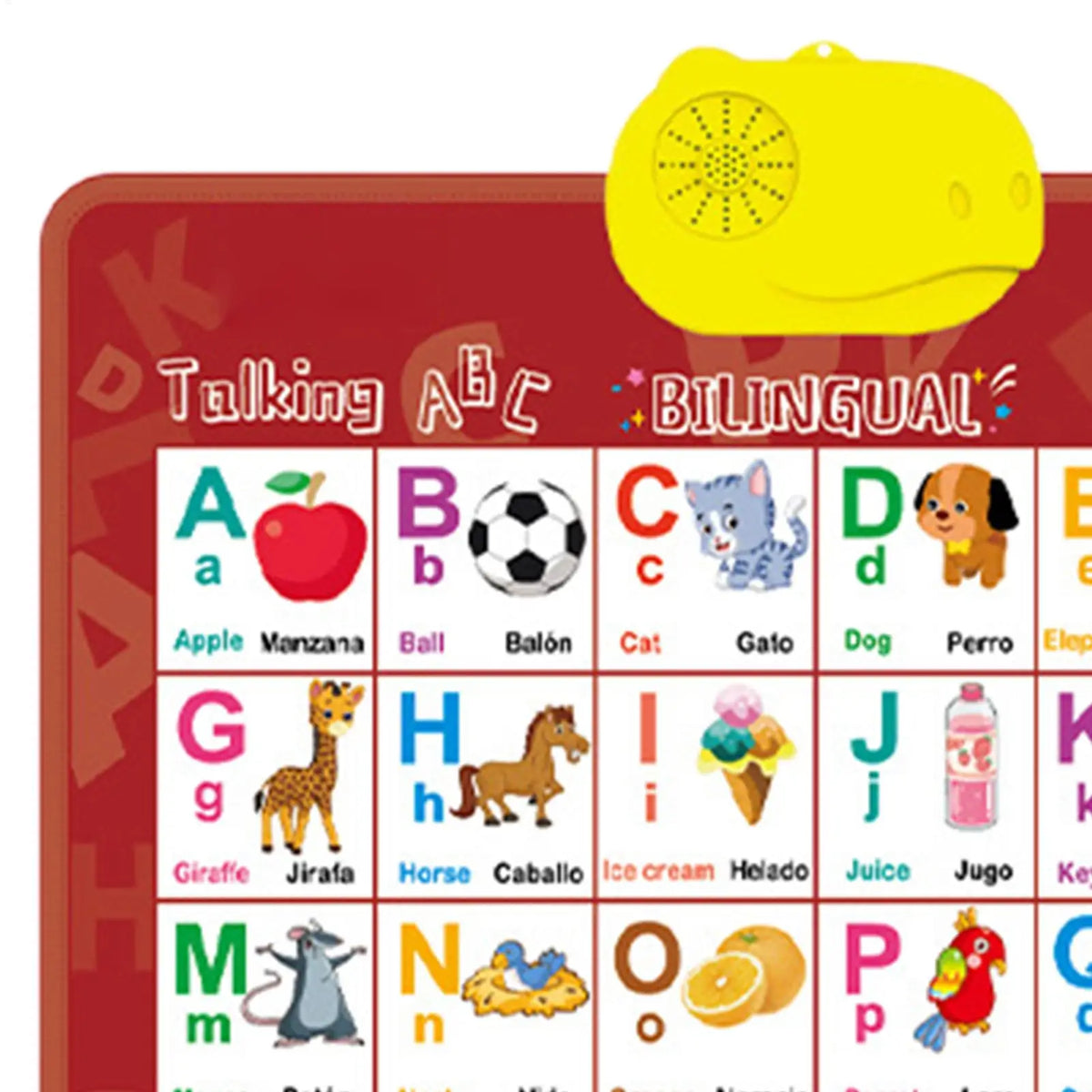 Bilingual Talking Wall Chart – English & Spanish Toddler Toy Educational Wall Chart PLUSH