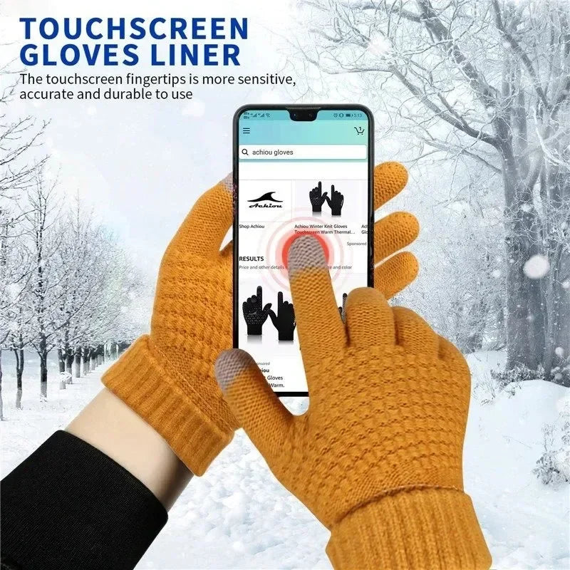 Winter Touch Screen Gloves – Warm Knit Mittens Unisex Winter Knit Gloves PLUSH