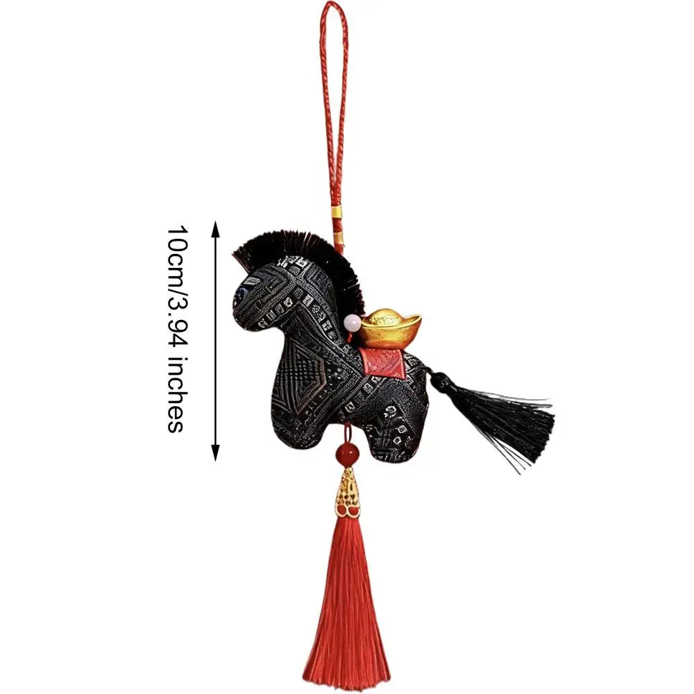 Year of the Horse Plush Pendant | Chinese New Year 2026 Charm Plush Keychain Charm PLUSH Black 1PC