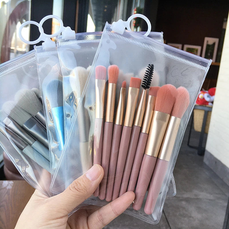 8-Piece Mini Makeup Brush Set – Soft Synthetic Bristles Makeup Brush Set PLUSH
