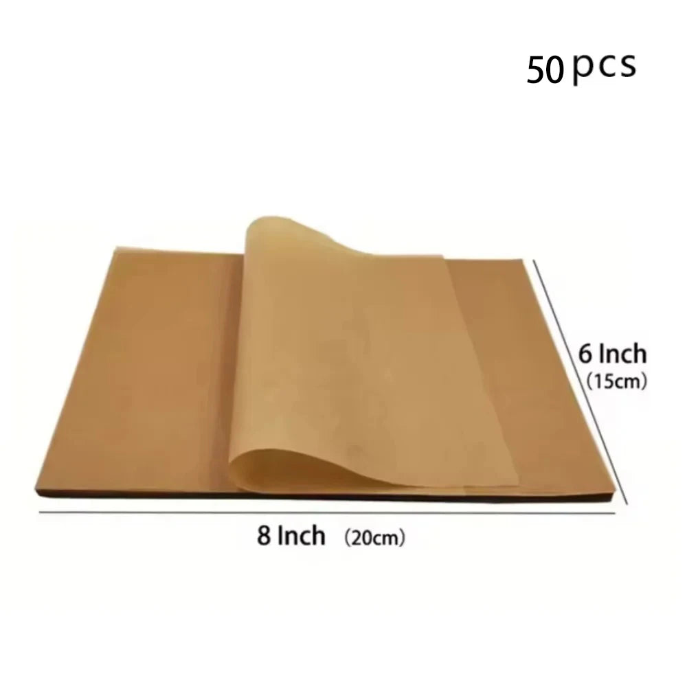 Precut Non-Stick Parchment Baking Paper for Air Fryer & Oven Parchment Baking Paper PLUSH 15x20cm 50Pcs