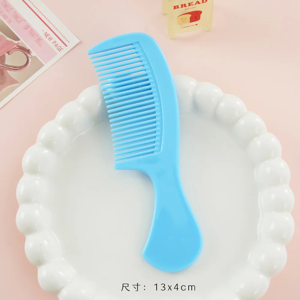 Mini Macaron Cute Pocket Hair Comb – Portable Plastic Comb Pocket Hair Comb PLUSH blue