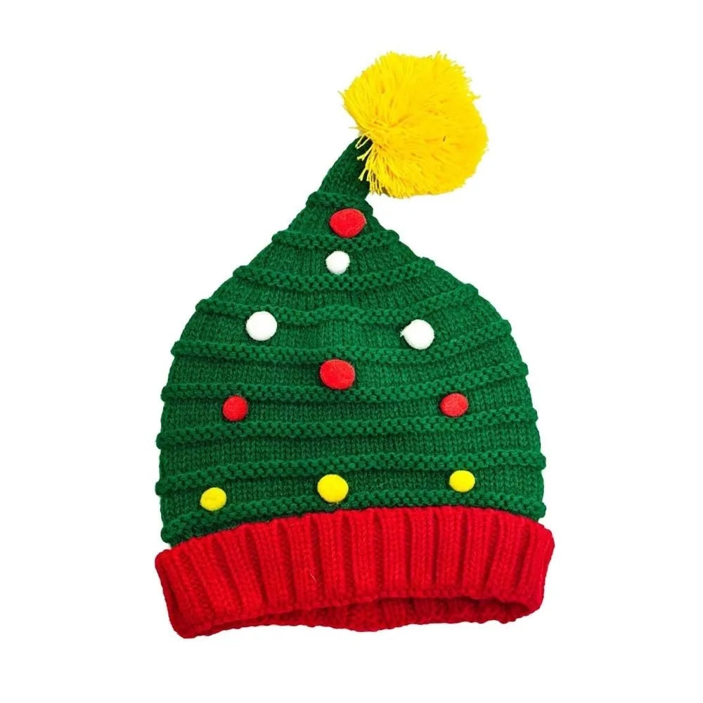 Knitted Christmas Hat & Scarf Set – Striped Snowflake Pom Holiday Knit Set PLUSH Hat 2