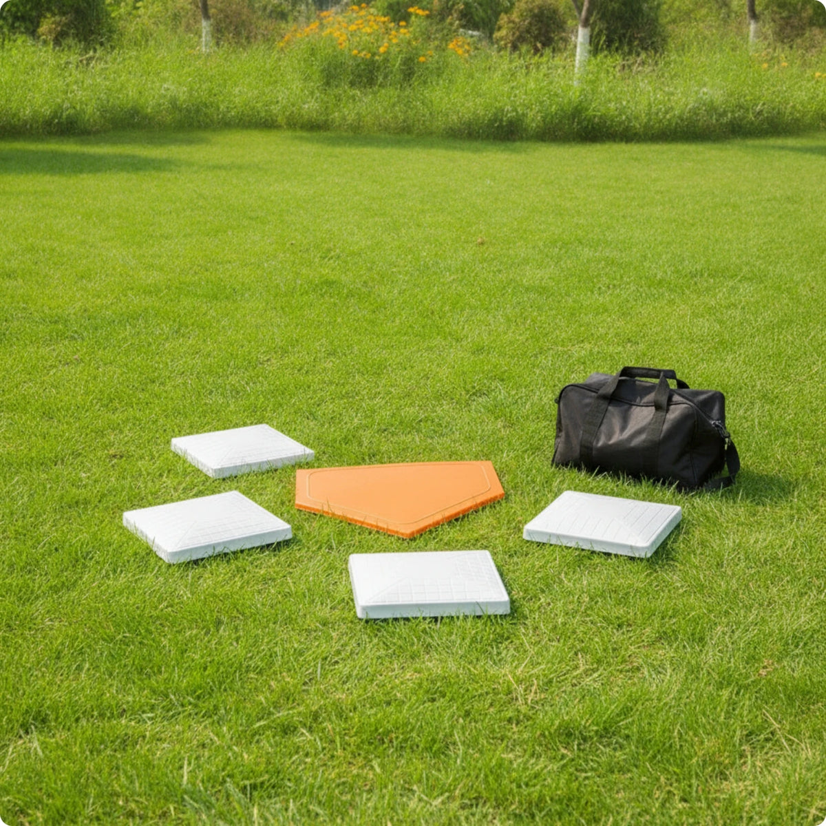 Heavy-Duty Rubber Baseball & Softball Throw-Down Base Plate Baseball Base Plate PLUSH Orange