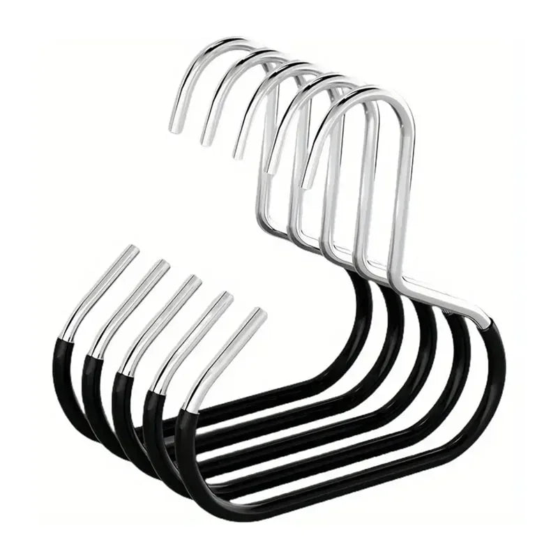 5-Pack Stainless Steel Hat Rack Wall Mount Hook Organizer Hat Rack Organizer PLUSH Black-5pcs