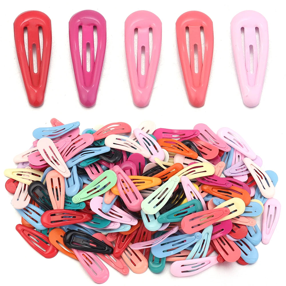 60pcs Y2K Mini Metal Waterdrop BB Hair Clips Snap Barrettes Hair Clips Set PLUSH