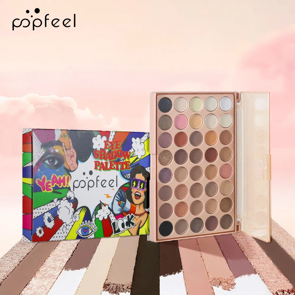 POPFEEL 40-Color Eyeshadow Palette – Matte & Shimmer Shades Eyeshadow Palette PLUSH