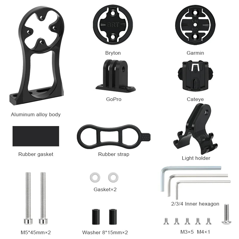 Bike Computer Handlebar Mount for Garmin, Bryton & Cateye Bike Computer Mount PLUSH black