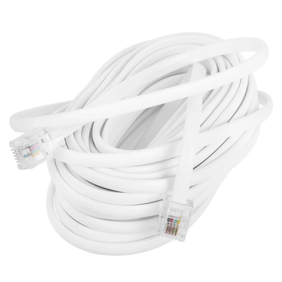 Extra Long 25FT Landline Telephone Extension Cord – White Telephone Extension Cord PLUSH