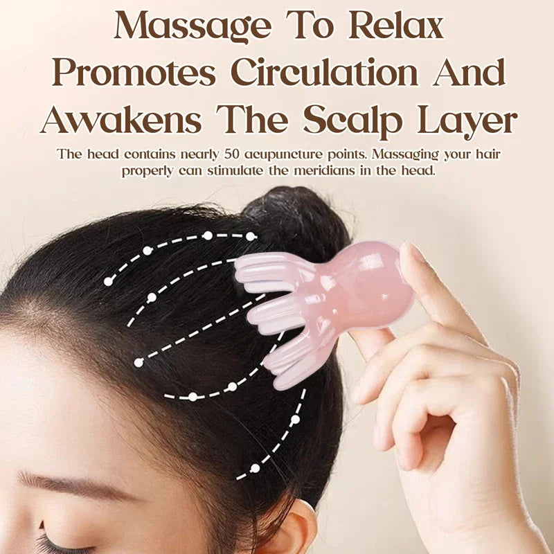 Octopus Silicone Scalp Massage Comb – 1/3/6pc Set Scalp Massage Comb PLUSH