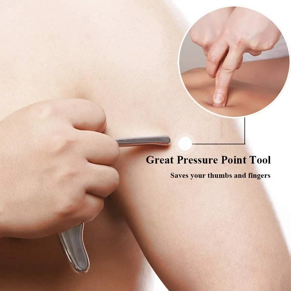 Stainless Steel T-Bar Trigger Point Massage Tool | DUTRIEUX Trigger Point Massager PLUSH