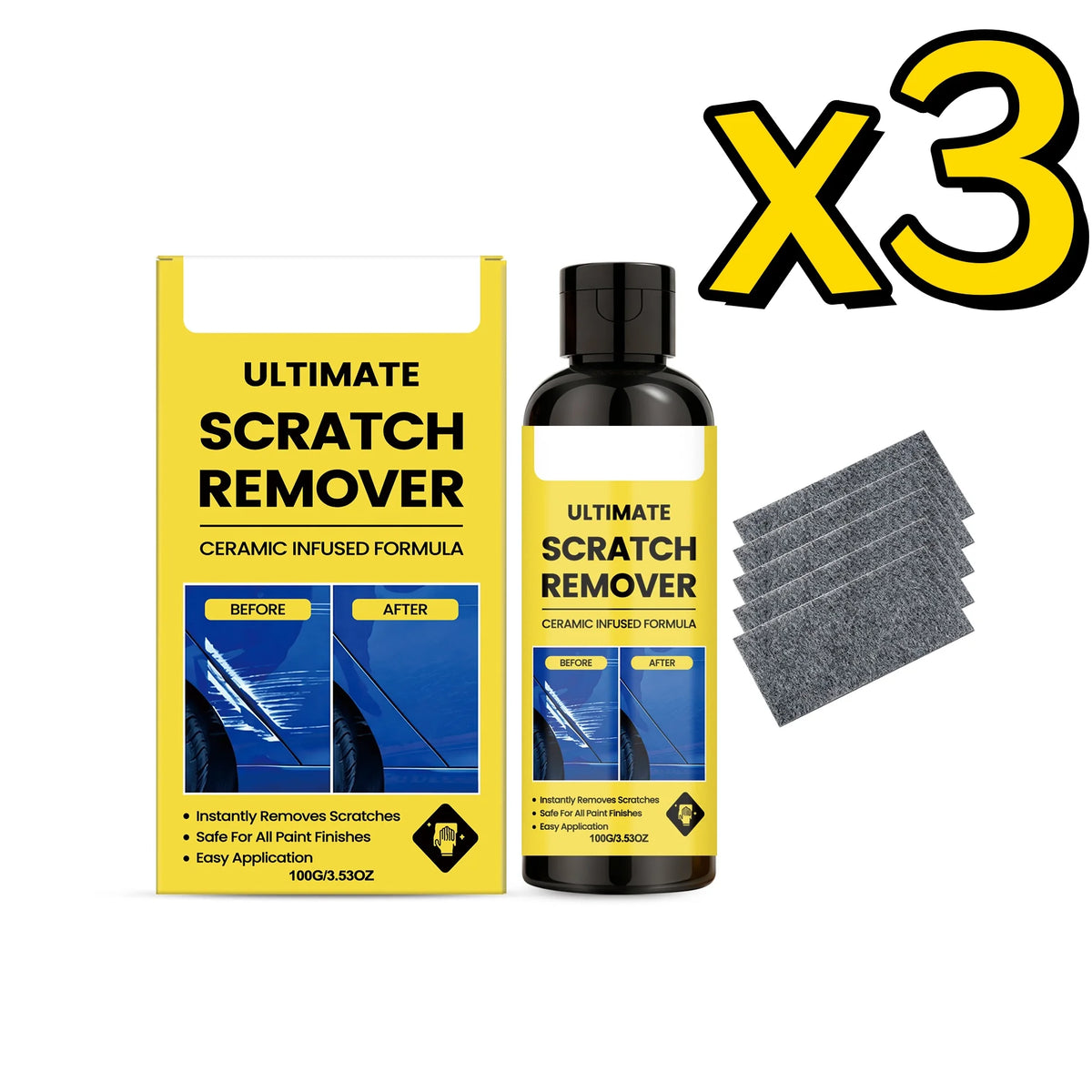 Nano Car Scratch Remover Kit – Polish & Restore All Paint Car Scratch Repair Kit PLUSH 3SET