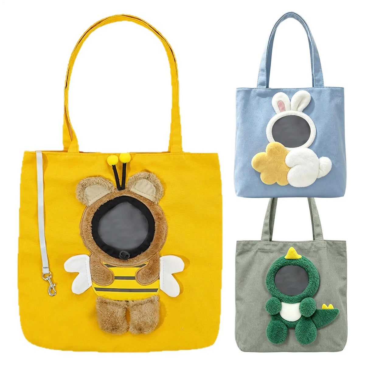 Cute Canvas Cat Carrier Shoulder Bag – Breathable Pet Tote Pet Carrier Bag PLUSH
