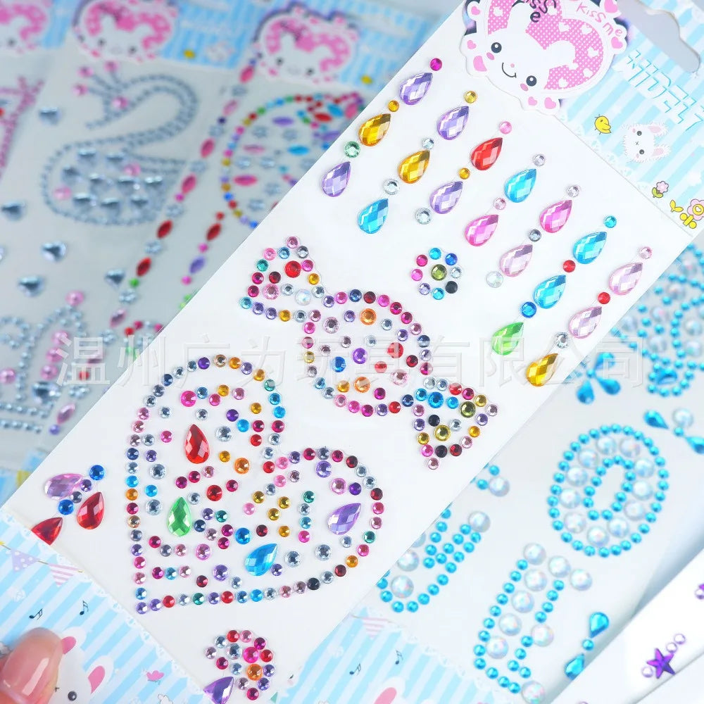 Colorful Rhinestone Gem Stickers – Self-Adhesive Face & Body Bling Gem Body Stickers PLUSH tgxax