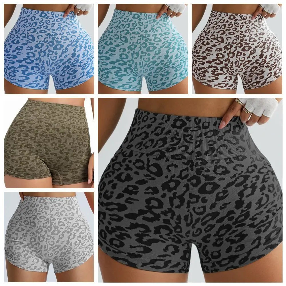 Women's High Waist Seamless Yoga Shorts – Leopard Print Women's Yoga Shorts PLUSH