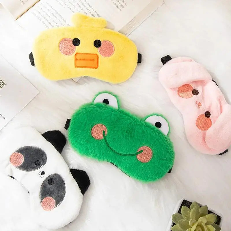 Cute Cartoon Plush Sleep Eye Mask – Light Blocking Nap Mask Plush Sleep Mask PLUSH