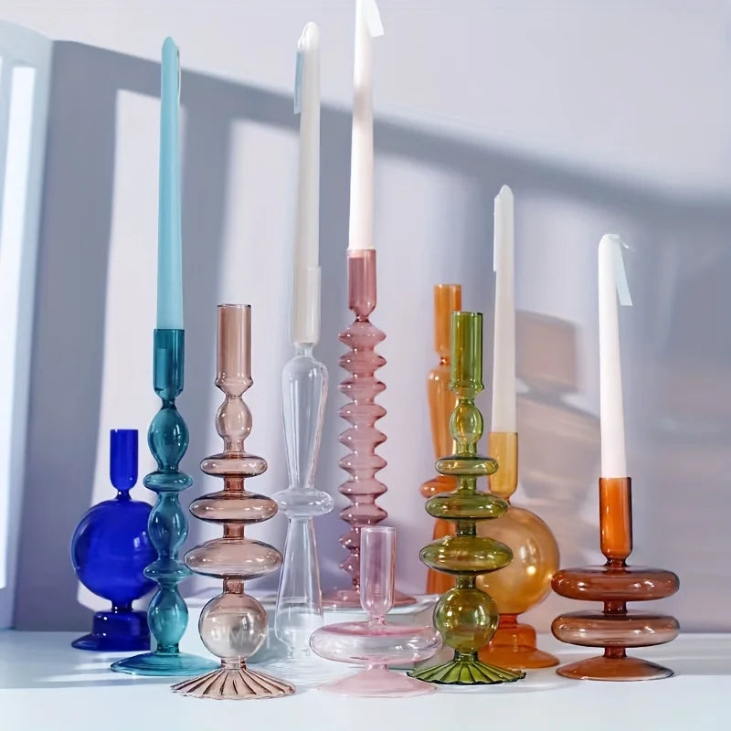 Nordic Glass Candle Holder & Vase – 2-in-1 Centerpiece Glass Candle Holder PLUSH