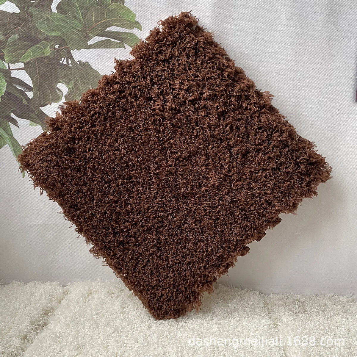 Interlocking Puzzle Mat – Thick Plush Soft Floor Tiles for Home Interlocking Floor Mat PLUSH Dark Coffee 3PCS