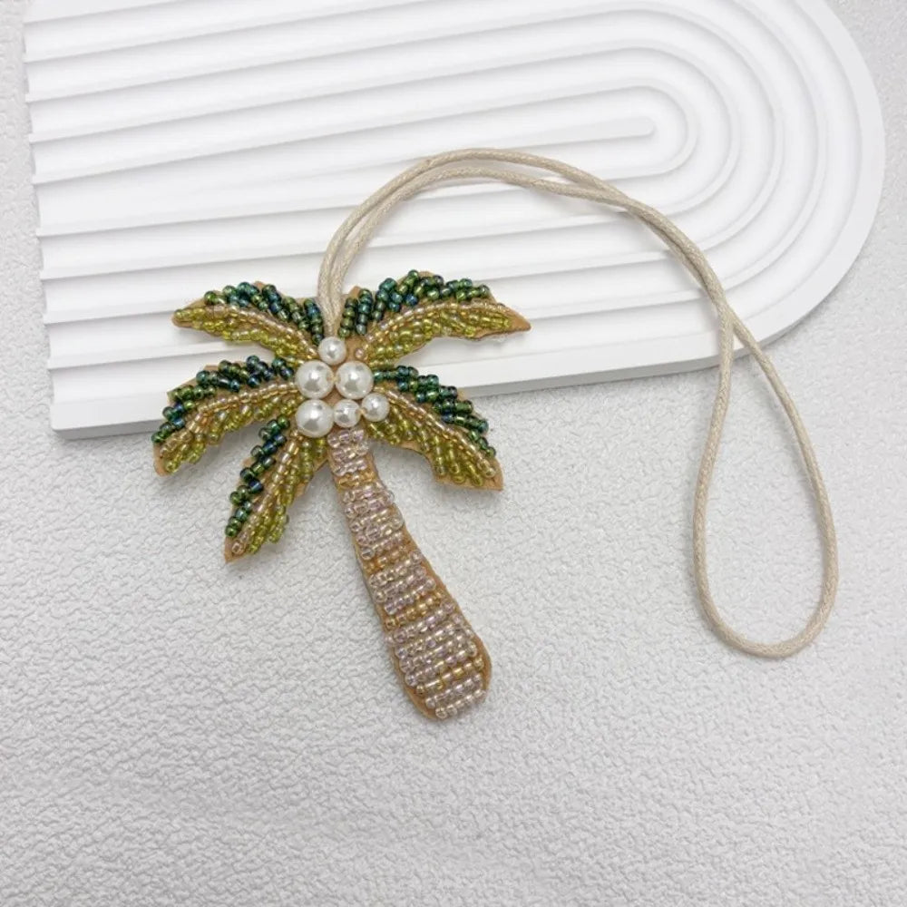 Resin Coconut Tree Keychain Crystal Rhinestone Bag Charm Gift Keychain Bag Charm PLUSH