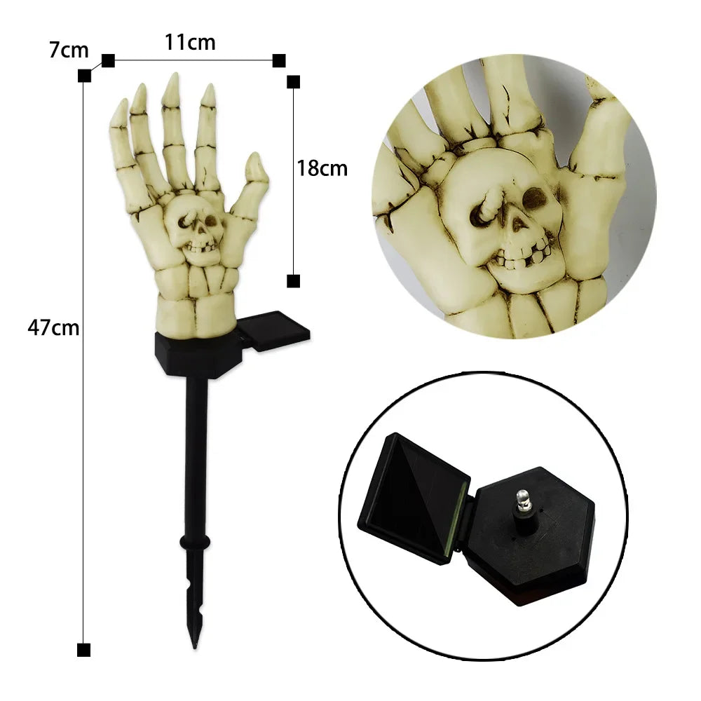 Halloween Skeleton Skull Solar Pathway Lights – LED Flickering Solar Pathway Lights PLUSH