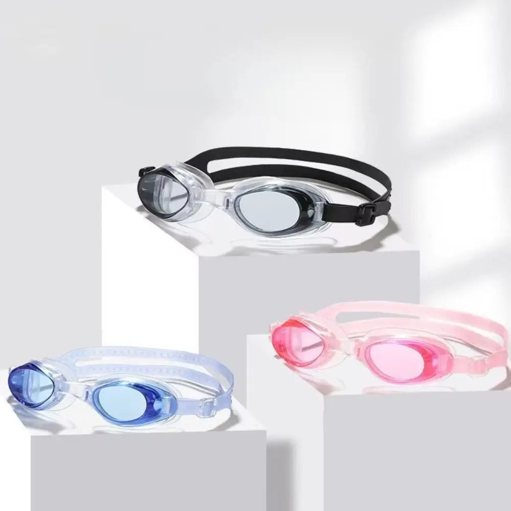 Silicone Swimming Goggles Wide View Anti-UV + Storage Box Swim Goggles PLUSH