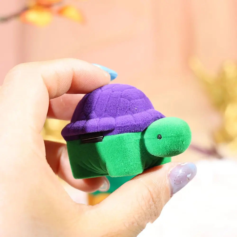 Turtle Tortoise Velvet Ring Box – Jewelry Gift Storage Case Jewelry Gift Box PLUSH