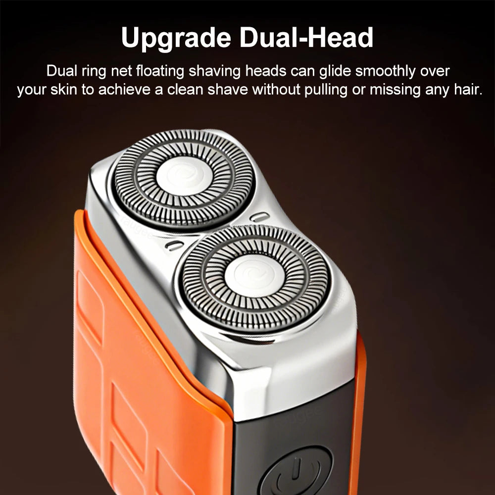 Raugee Mini Electric Shaver for Men – Dual Blade Rotary Razor Electric Shaver PLUSH