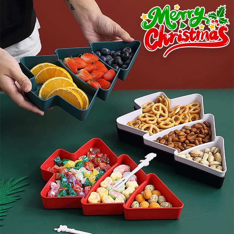 Christmas Tree 3-Tier Snack Tray – Fruit & Candy Serving Dish Tiered Serving Tray PLUSH